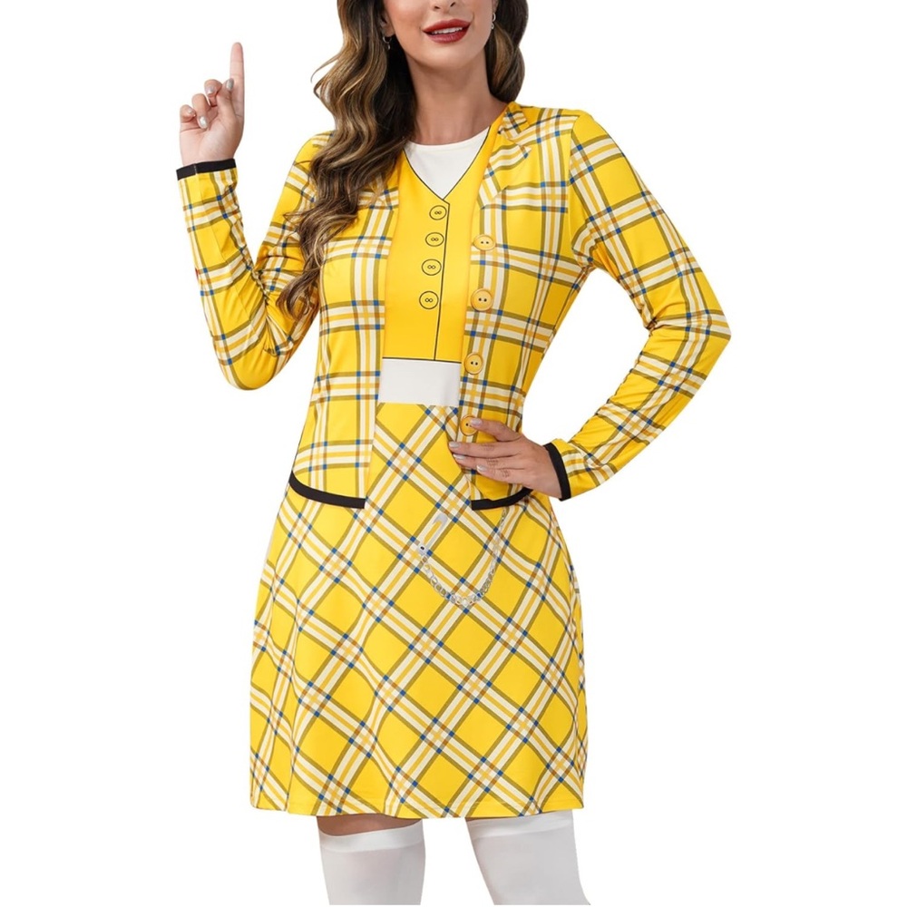 Spadehill Womens Halloween Long Sleeve Yellow Plaid Dress
Costumes